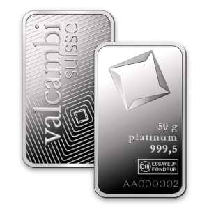 Valcambi Platinum Bars