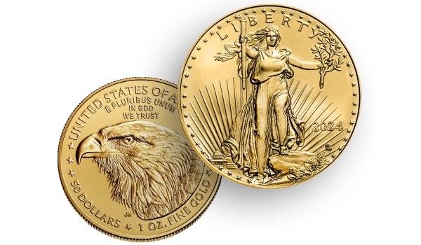 American Eagle Golden Coins Illustration