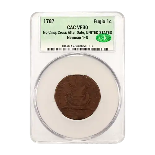 1787 No Cinq, Cross After Date, UNITED STATES Fugio 1c Newman 1-B BN (2)