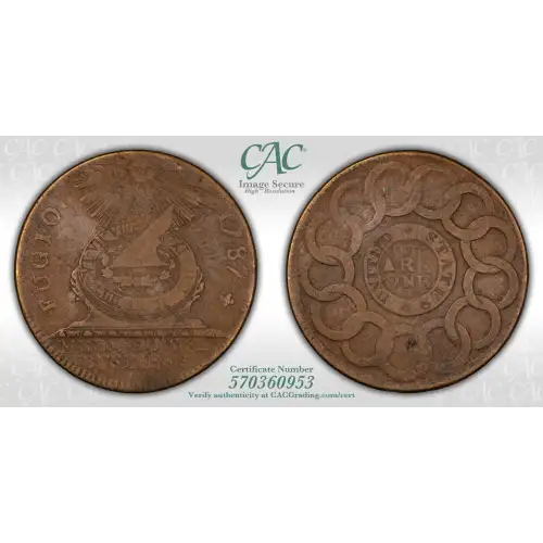 1787 No Cinq, Cross After Date, UNITED STATES Fugio 1c Newman 1-B BN (4)