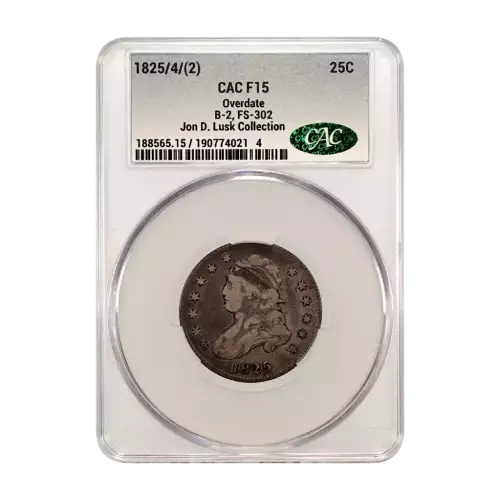 1825/4/(2) Overdate 25c B-2, FS-302 (2)