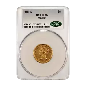 1854-D Weak D $5 (2)