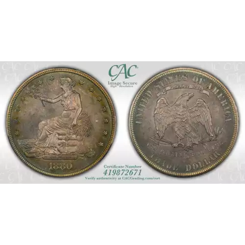 1880 T$1 CAC PR65