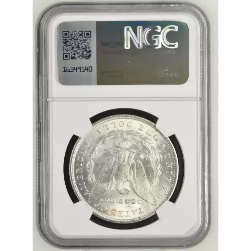 1888 P Morgan Silver Dollar, graded NGC MS-63, exhibiting a strong strike with lustrous surfaces and light contact marks consistent with the Mint State 63 grade. Struck in 90% silver and 10% copper, this iconic coin weighs 26.73 grams and features George 