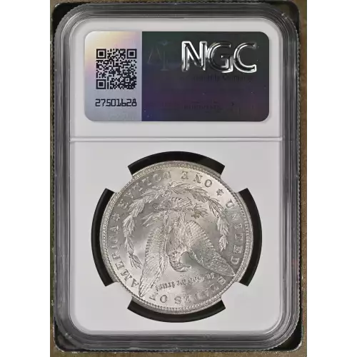  1900 P Morgan Silver Dollar, graded NGC MS-63, showcasing a strong strike with vibrant luster and light contact marks typical of a Mint State 63 coin. Struck at the Philadelphia Mint in 90% silver and 10% copper, this coin weighs 26.73 grams and features