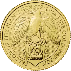 2019 1/4oz Britain Queen's Beast: The Falcon of the Plantagenets (2)