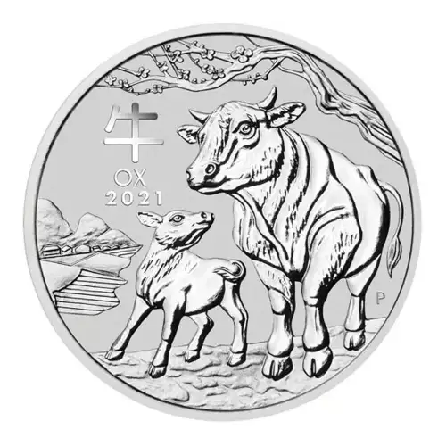 2021 1kg Australian Perth Mint Silver Lunar: Year of the Ox (2)