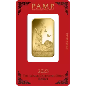 2023 1 oz PAMP Lunar Year Of Rabbit Gold Bar (2)