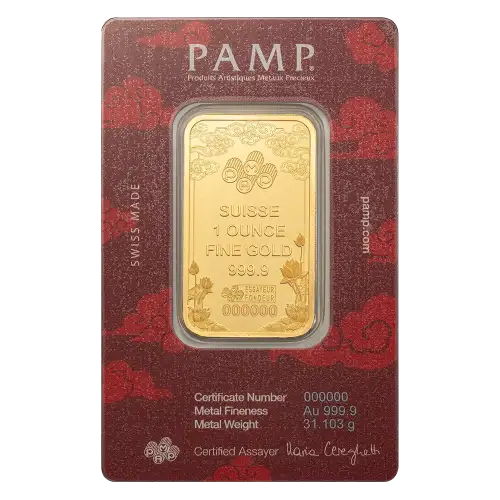 2026 1oz PAMP Gold Bar - Good Luck Yellow Dragon (2)