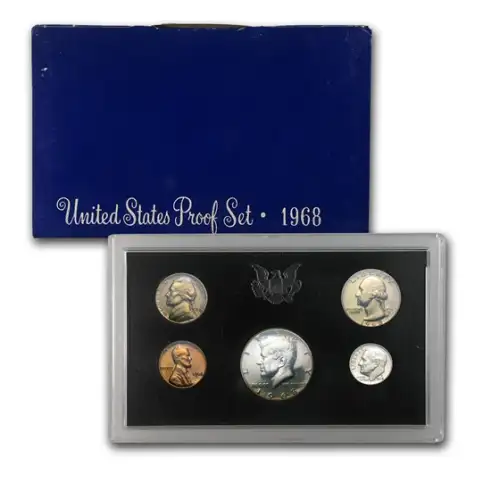 Mint Proof Set - 1968-S 5 Coins ($0.91 FV) - Set