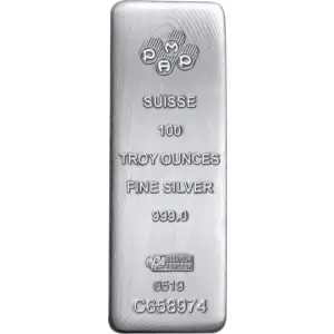 100oz PAMP Cast Silver Bar