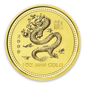 2000 1oz  Australian Perth Mint Gold Lunar: Year of the Dragon (2)