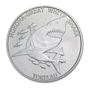 2015 1 oz Tokelau Silver Great White Shark Coin (2)